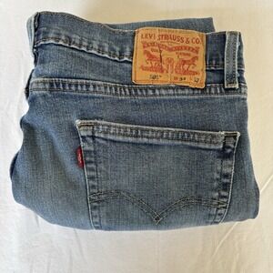 Levi's 505 Regular Straight Denim Blue Jeans Men's Size 34x32 Cotton Y2K